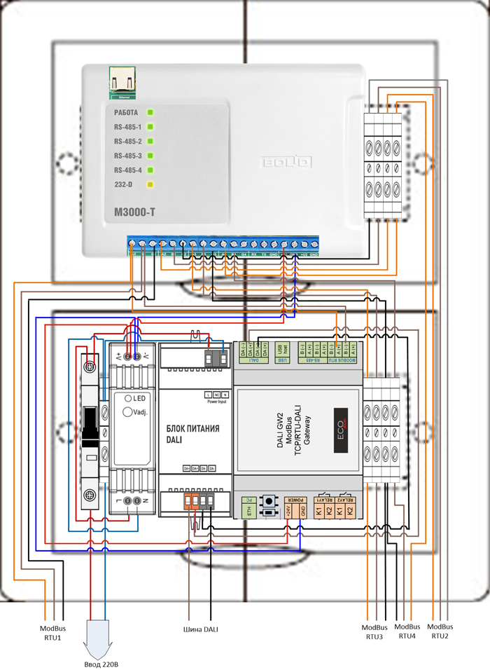 Рис. 3. Схема электромонтажная. Управляющий модуль