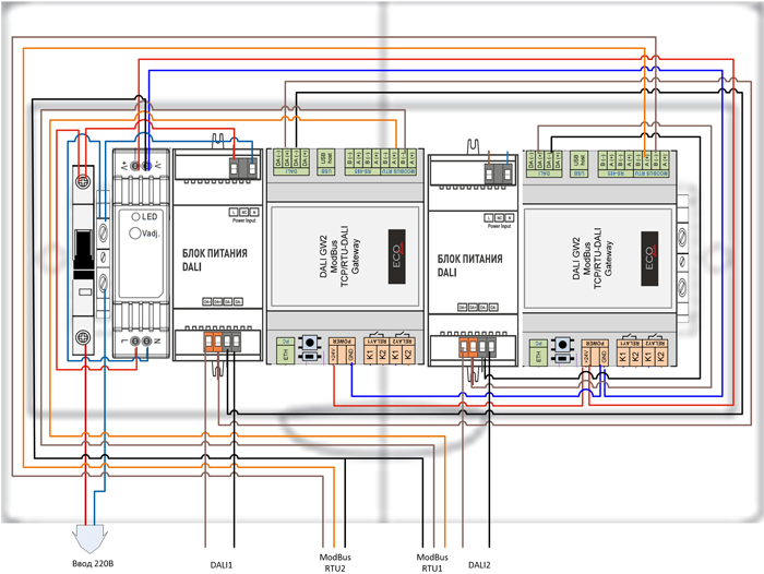 Рис.5. Схема электромонтажная. Модуль расширения